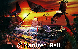 painting in HLL gallery enriched with some items - compos... by Manfred Bail 